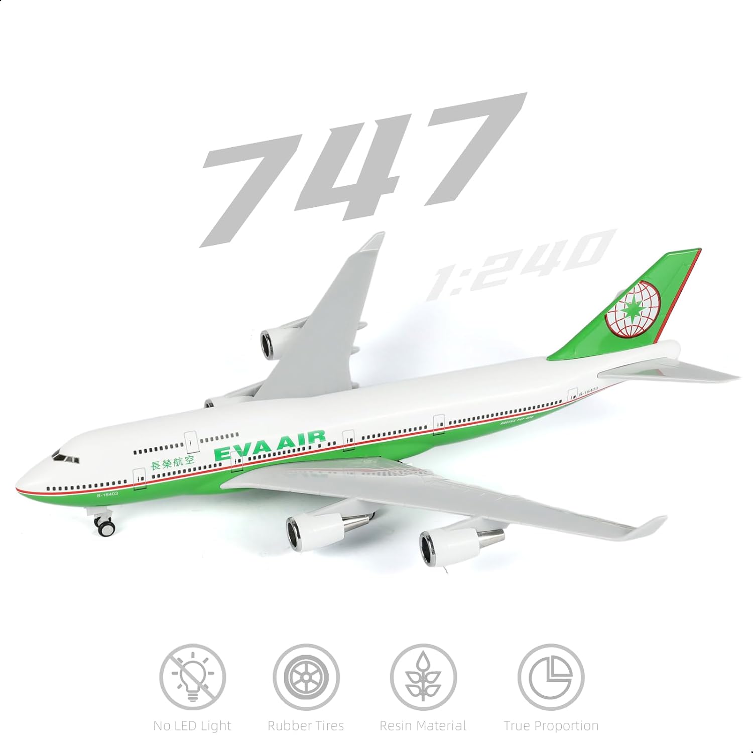 Model Kit Eva - 30cm EVA Air 747 Uçak Model