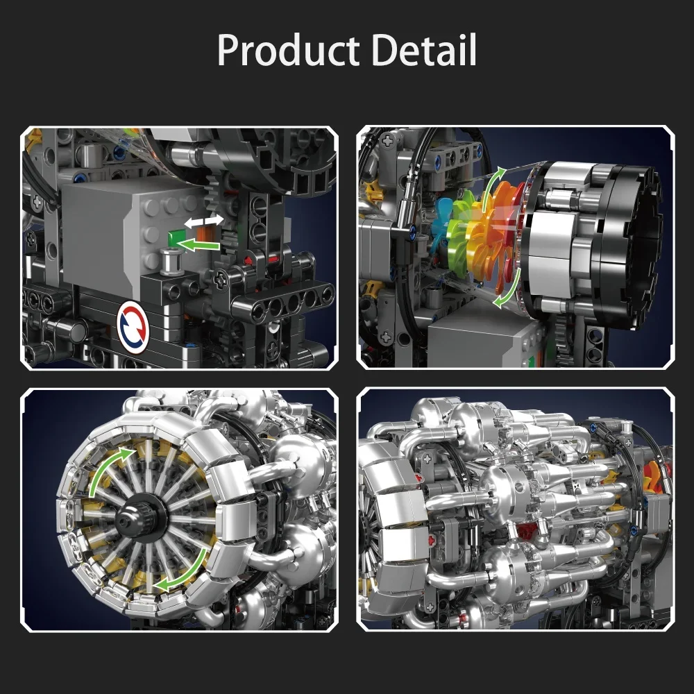 Mould King 10216 Turbojet Moto - Model Kit Engine incelemesi ve fiyatı